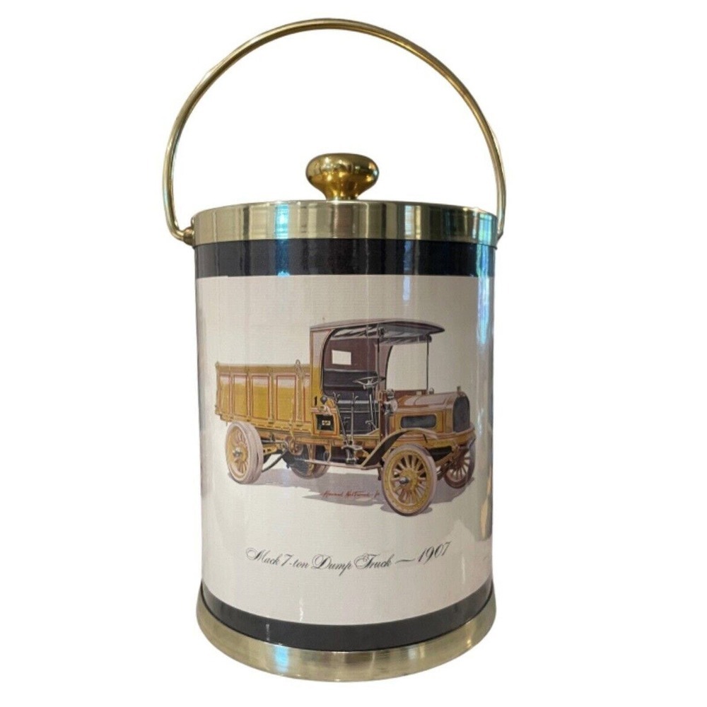 Vintage Dump Truck History Ice Bucket Bar Set America 1900 Dad Gift, Fathers Day